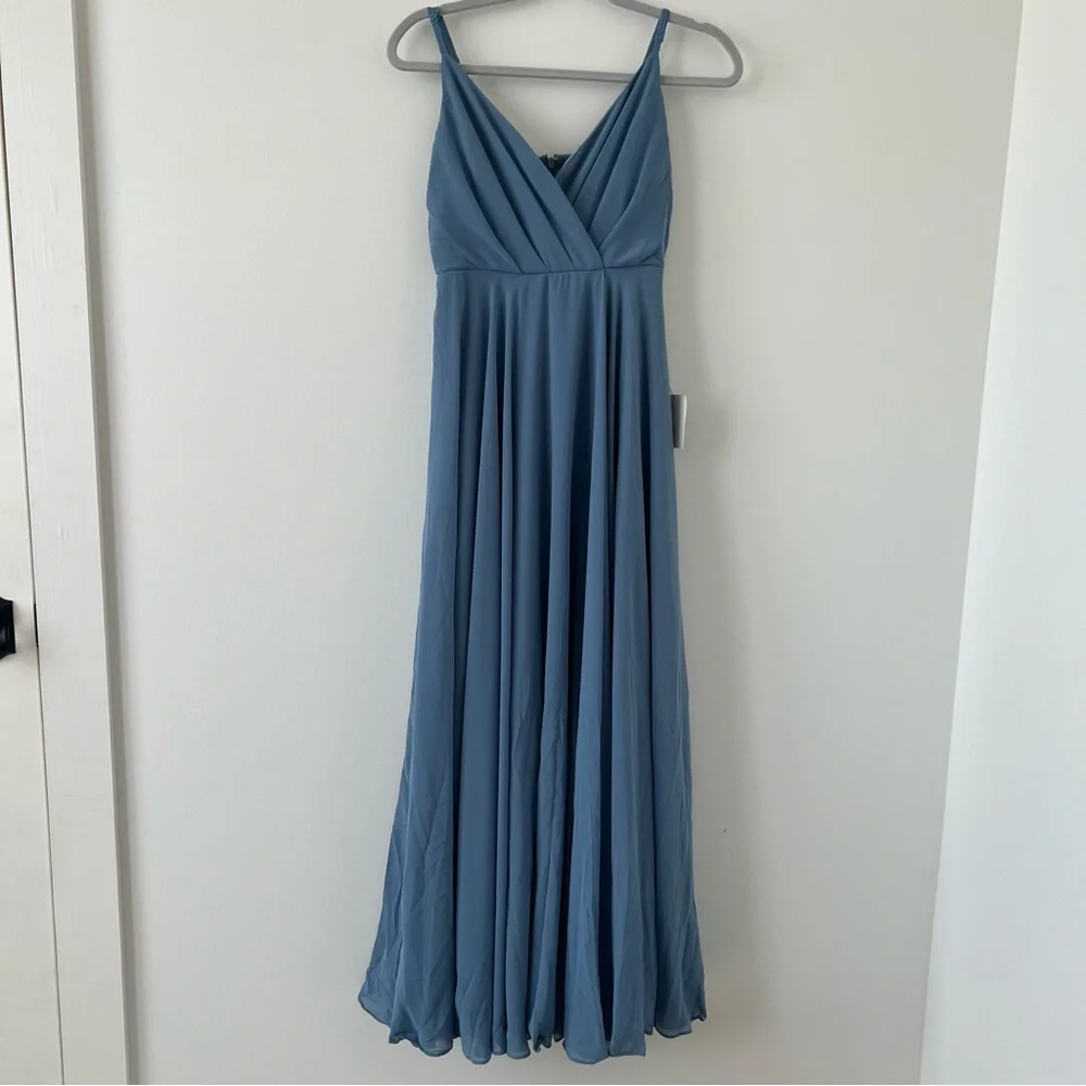 All About Love Maxi Dress Size S slate blue wedding guest bridesmaid formal - Picture 2 of 7